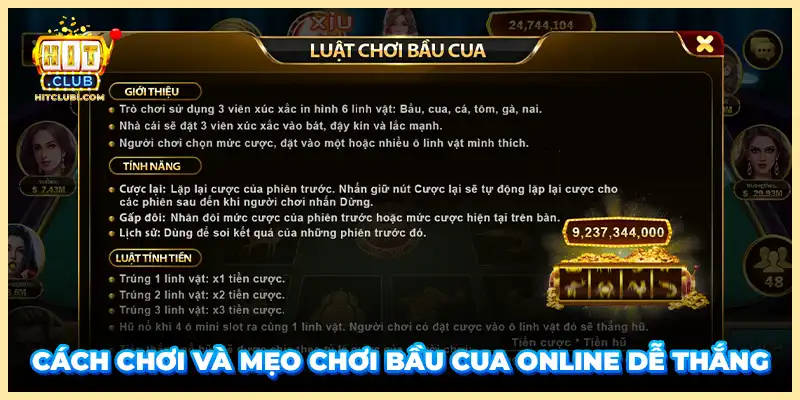 Cách chơi và mẹo chơi bầu cua online dễ thắng