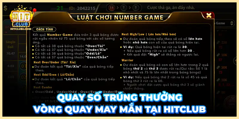 Quay số trúng thưởng - Vòng quay may mắn tại HITCLUB